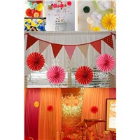 Offset Paper Hanging Fan for Wedding Party Exhibition Decorations