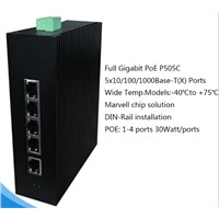 4x10/100/1000BaseT(X) PoE Ports &amp;amp; 1x10/100/1000BaseT(X) Port Gigabit Switch P505C