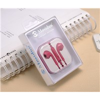 2016 fashionable Rosepink round cable Metal Earphone earbuds headset for Gifts