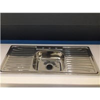 Polished surface 120 cm Single bowl kitchen sink with long drainboard WY-12050S