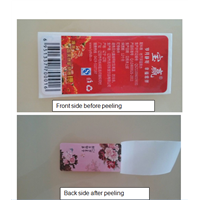 Red Flowers Double Sided Printed Adhesive Labels in Mineral Water Bottles
