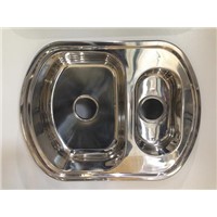 New type double different bowl size polished kitchen sink