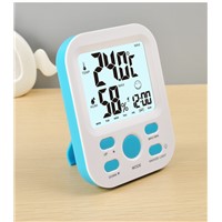 LCD Digital Display Thermometer Hygrometer Electronic Temperature Humidity Clock Weather Alarm Clock