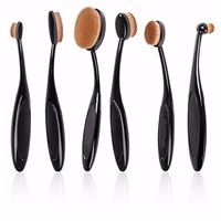2016 fashionable 6pcs Oval makeup  cosmetic foundation brush set
