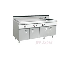 Standing Gas/Electric Griddle with Cabinet &amp;amp; Sink