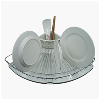 Triangle Dish Drainer With Plastic Tray