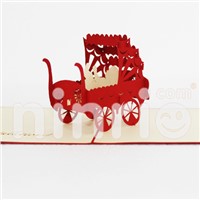 Children Troylley Pop up Card Handmade Greeting Card