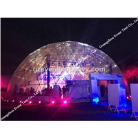 Luxury geodesic dome tents, steel structure dome tent with clear pvc fabric