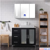 New Style Multilayer Solid Wood Bathroom Vanity with Bluetooth Music Player &amp;amp; Lamp Mirror