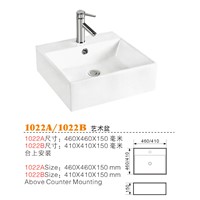 China Square Porcelain Basin, Top Counter Basin, Ceramic Wash Basin Suppliers 1022A