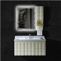 PVC Bathroom Vanity, Dark Groove Style &amp;amp; Intelligent Mist Removing Mirror, Countertop