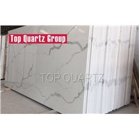 Construction Materials Artificial Stone Calacatta Nuvo White Quartz Stone Slab