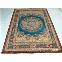 Oriental 100% Pure Real Silk Rug Persian Handmade Hand Knotted Carpet