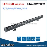 RGB DMX 24v 1000mm Bar Wall Washer 24W 36W Wallwash LED Outdoor Building Lighting
