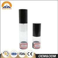 Transparent Cosmetic Plastic Airless Bottle with Cap