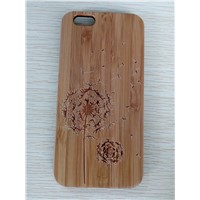 Natural Bamboo Mobile Phone Case with Laser Carve Good Quality Wooden Phone Shell for iPhone