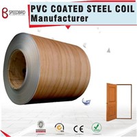 Wood Grain PVC Color Coated Steel Coil Cold Rolled Galvanized Processed into Security Door Leaves