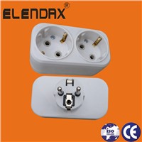 2-Way 2 Pin Plug Adaptors with Earth White Colour (P8812)
