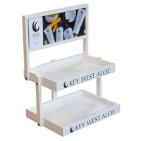 Advertising 2-Layer Wood Cosmetic Display Stands with Custom Signage
