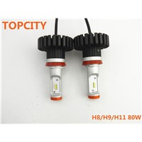 Topcity Factory Selling Directly X623 G6 Z-ES Chips 80W Car Head Light Bulbs H8 H9 H11 H16J Single Beam White Head Lamp