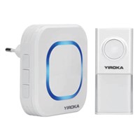 YIROKA plug in Wireless Doorbell Sounds &amp;amp; Door Bell Push with Light