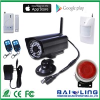 High Quality PIR Night Vision Camera Security System Wireless GSM Alarm System