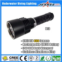 JEXREE D13 1000 Lumens High Bright XM-L2 LED Diving Flashlight Torch
