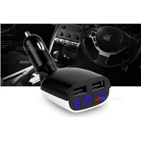 Dual USB Ports Car Charger with LED Screen, DC 5 V4.8 A Mobile Phone Car Charger