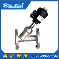 Pneumatically Actuated Flanged Angle Seat Valve with