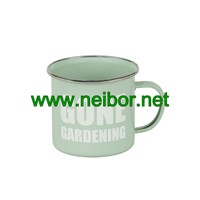Custom Order Metal Enamel Garden Mug Stainless Steel Coffee Mug 350ml