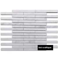 Long Strip White Marble Mosaic for Wall Decorating