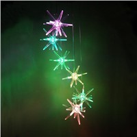 Clear Urchin Star LED Solar Wind Spinner Light Color Changing Wind Chimes for Out Door Gardent Decoration
