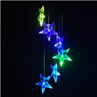 Multi-Color Solar Wind Spinner Outdoor Color Changing LED Solar Powered Wind Chimes Mobile Light Star