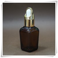 Square Amber 30ml Glass Essential Oil Bottle with Dropper