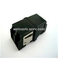 Fiber Adapter LC-LC Duplex SC Footprint Black with Reduced Flange