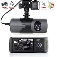 Dual Lens Dash Cam - COOKI FB300 2.7'' HD 1080P Car DVR Camera Video Recorder Dash Cam G-Sensor GPS Dual Len Camera
