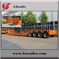 15m Steel 3 Axle Low Bed Semi Trailer with Hydraulic Ramp