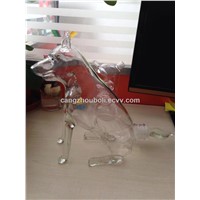 Borosilicate Handicraft Glass Dog Shaped Glass Wine Bottle