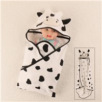 2017 New Style Baby Cotton Blanket Baby Hooded Blankets with Animals Head Cow Hooded Blanket