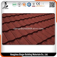 Heat & Noise Resistant Building Material Color Stone Coated Metal Roof Tile