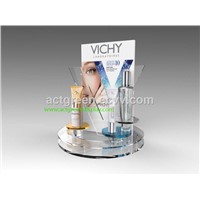Customized Glass Cosmetic Display Stand Skin Care Display Stand Accept All Materials