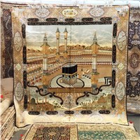Mekka Islamic Islam Mosque Hanging Tapestry Prayer Silk Rug