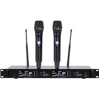 Microphone System U-6000 Dual-Channel Receiver with Two Auto Mute Functional Energy Saving Handheld Mic
