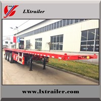 3 Axles 40ft Flat Bed Trailer with Tool Box, Container Loading Semitraile