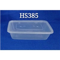 Rectangle 500mL Disposable PP Plastic Microwave Safe Food Container with Flat Lid