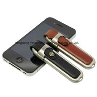 Leather USB 2.0 Flash Drive Memory Stick with Metal Box Package
