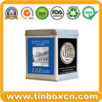 Square Metal Tea Caddy, Tea Tin Box (BR308)