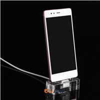 2017 New Square Mini Acrylic Display Stand for Huawei Android Mobile Phone Alarm with Charging