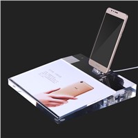 Shenzhen Factory Good Quality Dedicated Luxury Acrylic Display Stand for Android Phone Alarm with Charging Exhibition