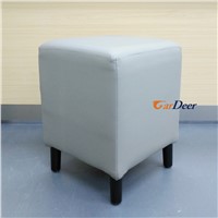 China Manufacturer Newest Gray Sofa Leather Stool for Huawei Store Experience